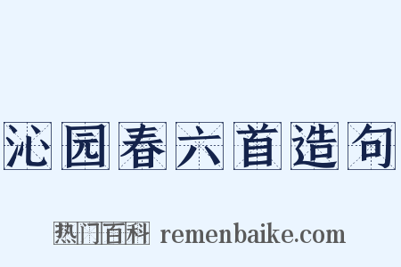 沁园春六首造句是什么意思的图片